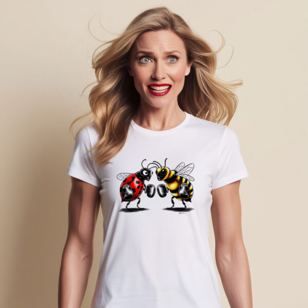 Cute Gloves and Giggles t-shirt featuring love bug and beetle ready to box