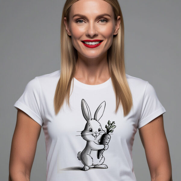 Bunny Carrot Charm Fun Graphic T-Shirt for Everyday Wear