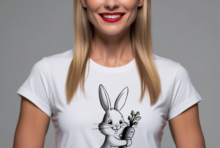 Bunny Carrot Charm Fun Graphic T-Shirt for Everyday Wear