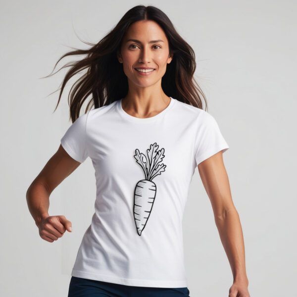 Carrot Love Bright and Cheerful Carrot Design on a Crew Neck T-Shirt