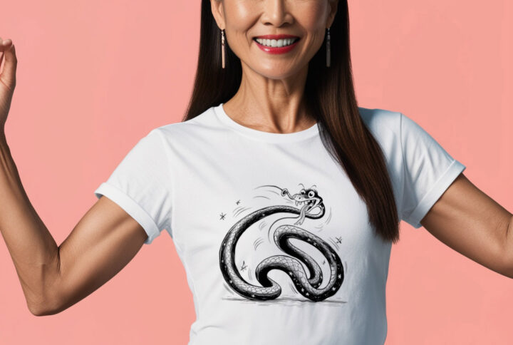 Snake of Nightmares Dramatic T-shirt with a Fearsome Serpent Graphic