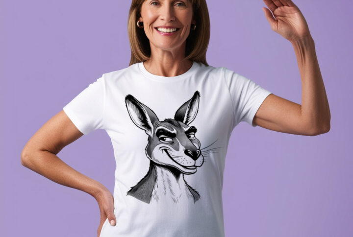 Hopping with Flair Kangaroo Graphic T-shirt