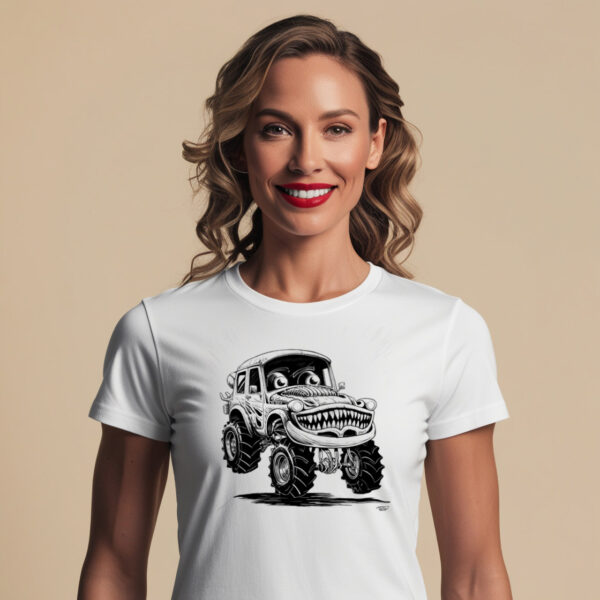 Creepy Cargo Trendy T-shirt with an Evil Looking Truck Graphic