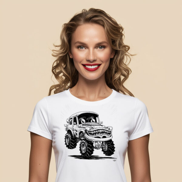 Creepy Cargo Trendy T-shirt with an Evil Looking Truck Graphic in Small Size