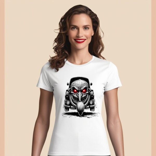 Horror Hauler T-shirt with an evil truck print