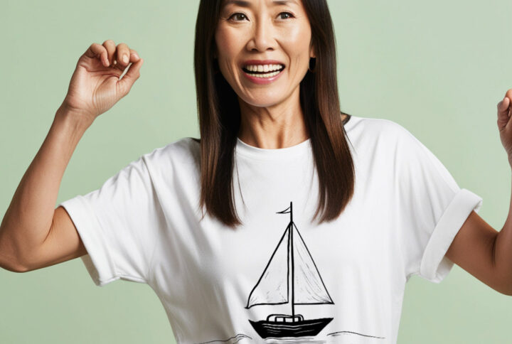 Mysterious Sailboat Classic White Crew Neck T-shirt with a Cool Design