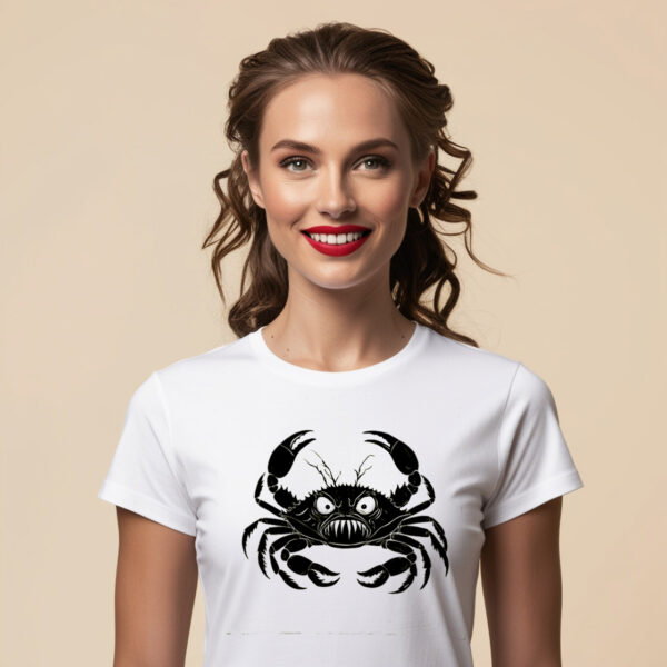 Frightful Crab Haunting Crab Design T-shirt in Small Size