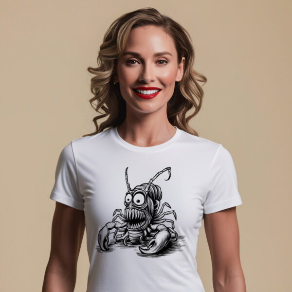 Creepy Crustacean Scary Lobster Graphic Crew Neck T-shirt