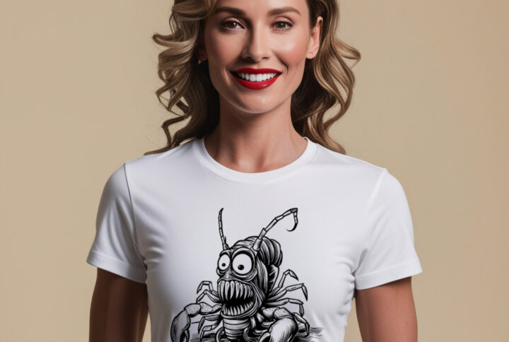 Creepy Crustacean Scary Lobster Graphic Crew Neck T-shirt