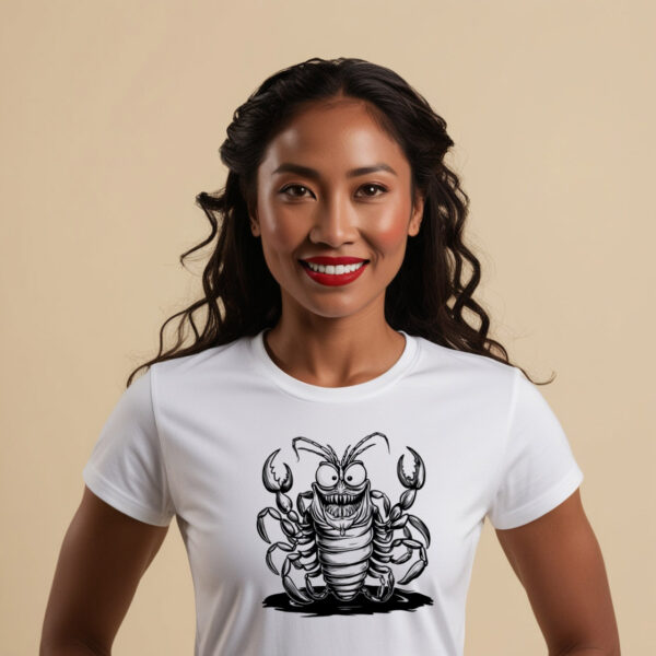 Lobster Terror Spooky Lobster Print Crew Neck T-shirt