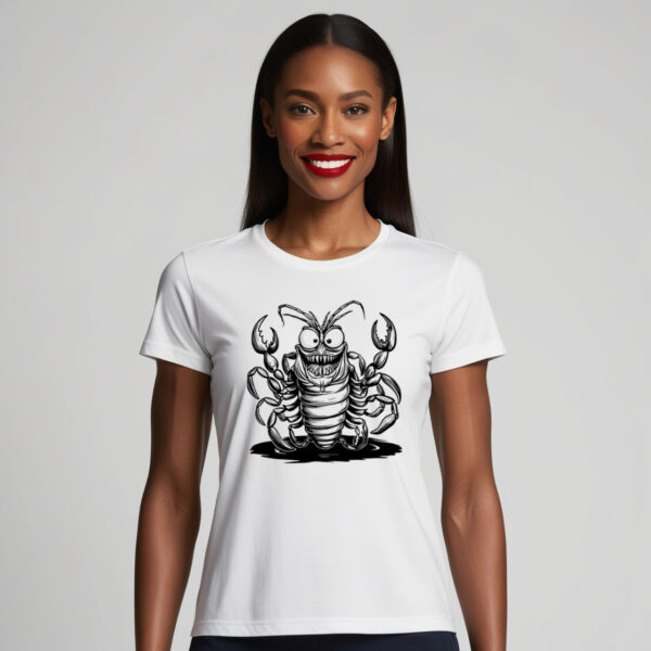 Lobster Terror Spooky Lobster Print Crew Neck T-shirt (Small)