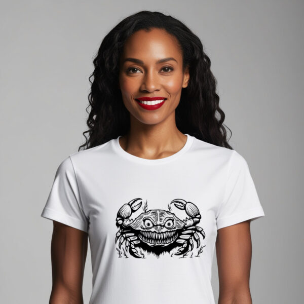 Spooky Crab Eerie Crab Design on a Classic Crew Neck T-shirt