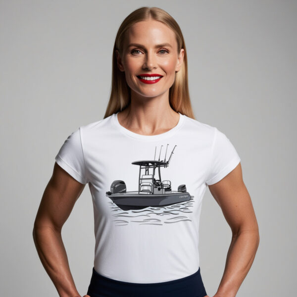 Catch of the Day T-shirt with Unique Fishing Boat Graphic in Small Size