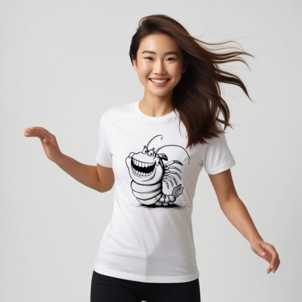 Seas Sweet Scare the Shrimp That's Both Creepy and Cute T-shirt (Small)