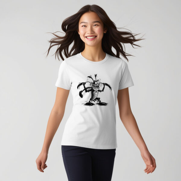 Haunting Lobster T-shirt with an eerie design on a classic crew neck