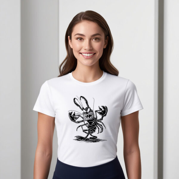 Scary Claws Creepy Lobster Crew Neck T-shirt for the Bold (Small)