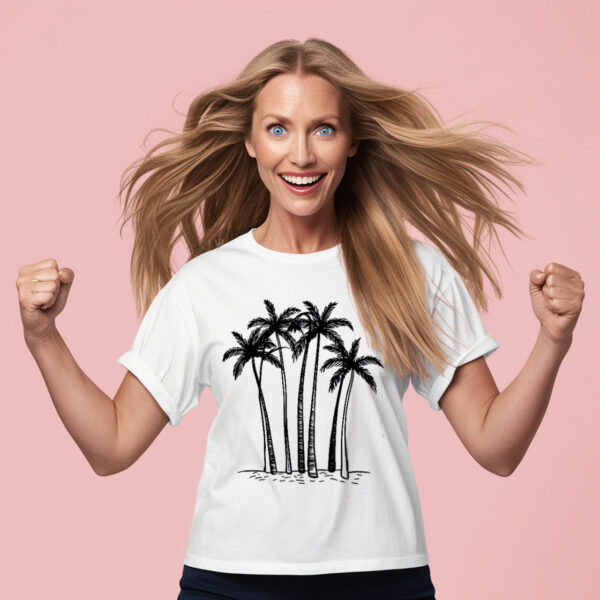 Palm Paradise Relaxing Design on a Classic Crew Neck T-shirt