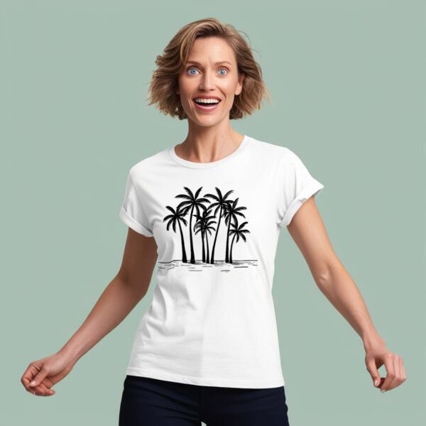 Island Breeze Fresh Palm Tree Graphic T-shirt (Small)