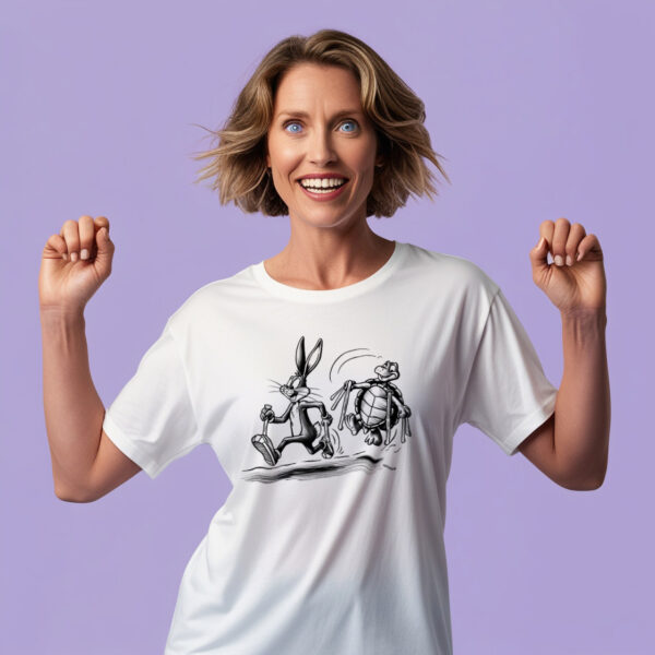 Turtle and Rabbit Adventures Whimsical Graphic T-shirt