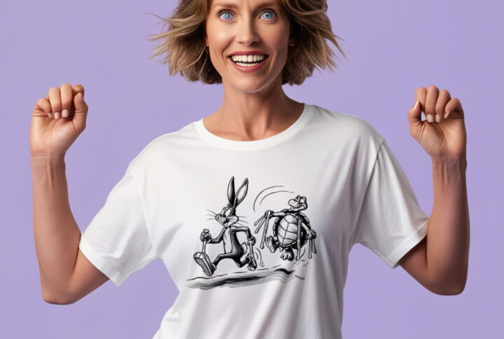Turtle and Rabbit Adventures Whimsical Graphic T-shirt