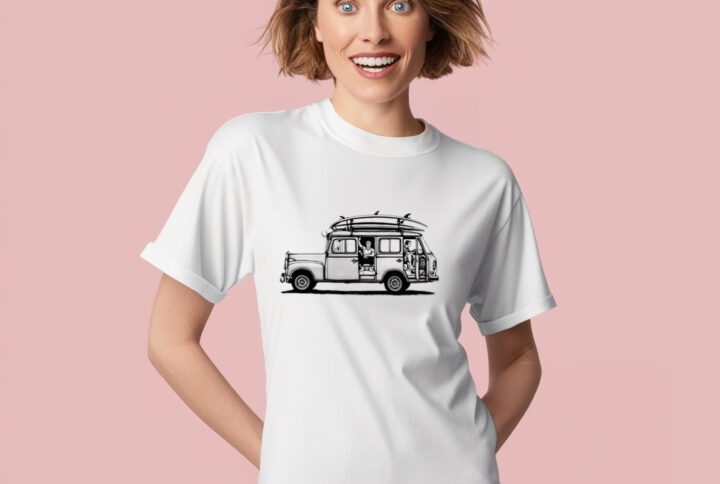 Eerie Truck - Dramatic T-shirt Featuring a Menacing Vehicle
