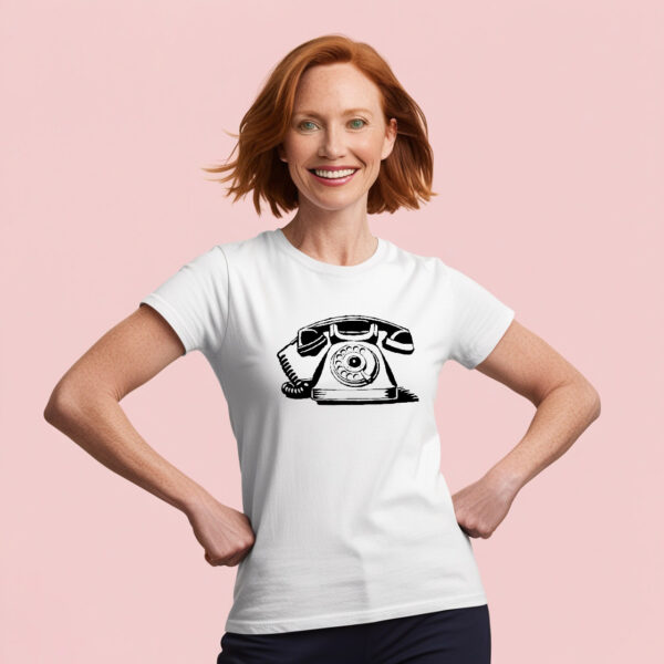 Vintage Vibes Old School Charm with a Dial Phone Design T-Shirt