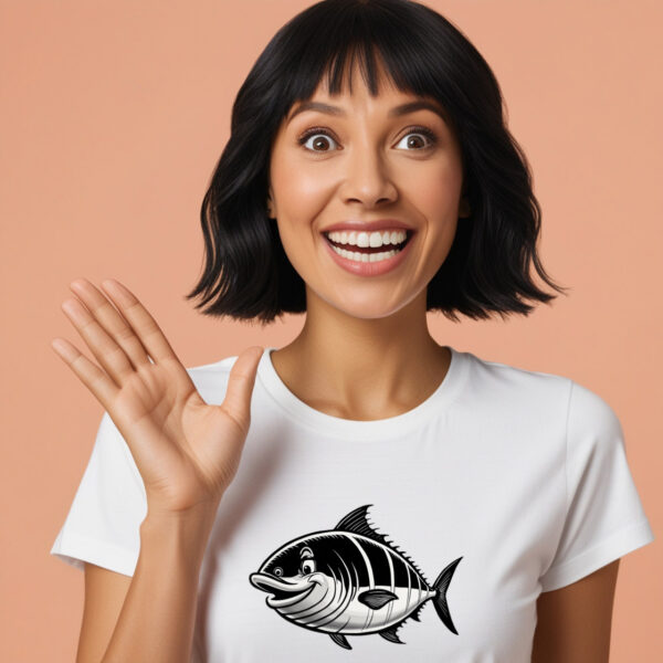 Fishing Giant Trendy T-shirt Featuring a Huge Fish Illustration