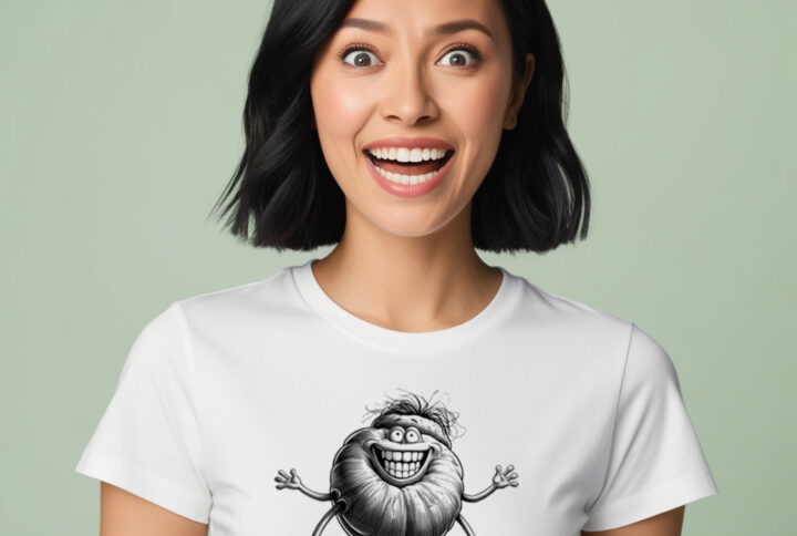 Jiving Taters Fun Filled Crew Neck T-shirt with Potato