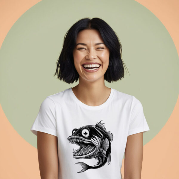 Sea King Powerful T-shirt with a Grand Fish Design (Small)