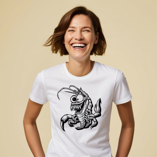 Lobster of the Deep Creepy Lobster Graphic on a Stylish T-shirt (Small)