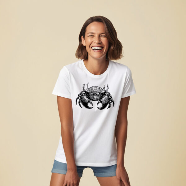 Haunted Crab T-shirt featuring a spooky crab print for the brave