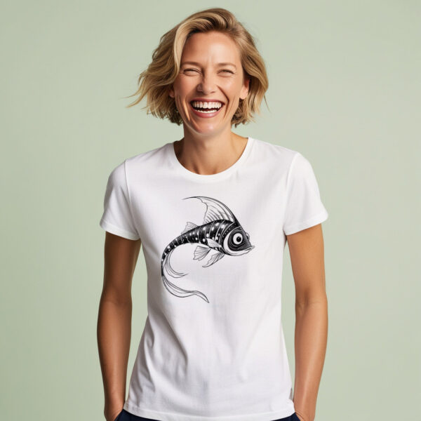 Funny Fish Fins Classic White Crew Neck T-shirt