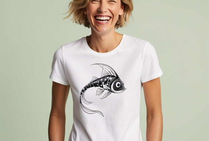 Funny Fish Fins Classic White Crew Neck T-shirt