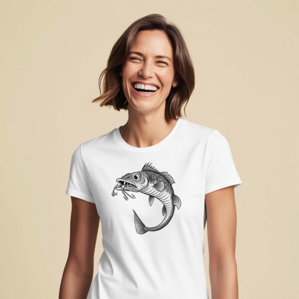 Gone Fishing t-shirt featuring a powerful big fish design