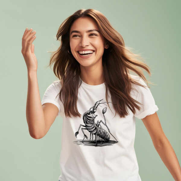 Shrimpish Delight A T-shirt With a Twist of Scary and Sweet (Small)