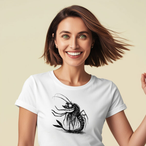 Ghoulishly Cute T-shirt with Scary Shrimp Design