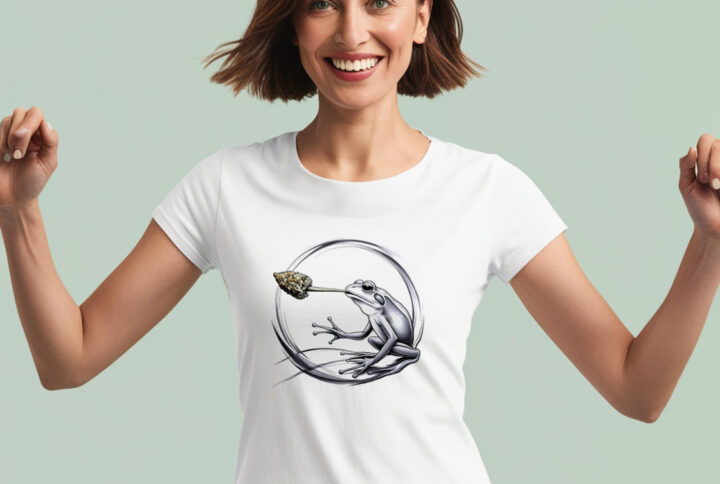 Cool Frog Vibes Smoky and Quirky Crew Neck Tee