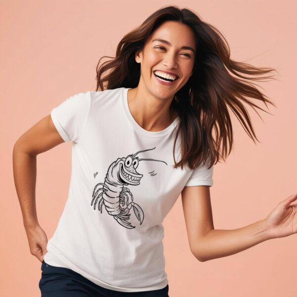 Frighteningly Cute Scary Shrimp Crew Neck T-shirt