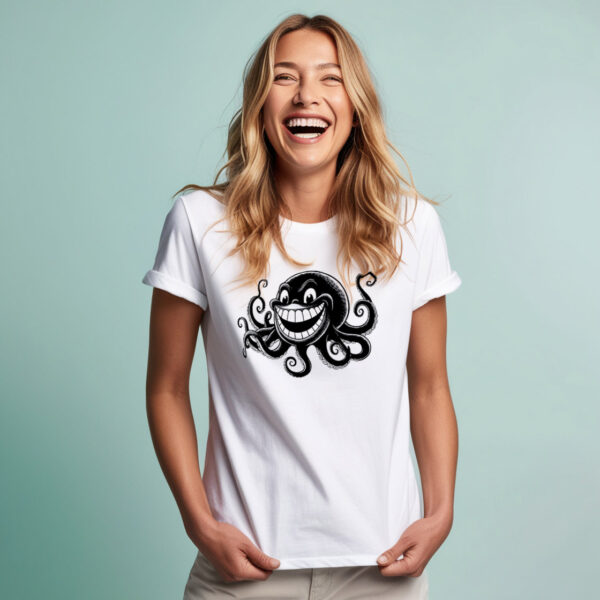 Octo Cute Crew Neck T-shirt for Ocean Lovers (Small)