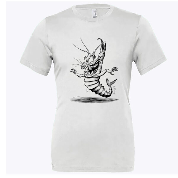 Eerie Elegance - Scary, Creepy, Cute Shrimp Crew Neck T-shirt in Small Size