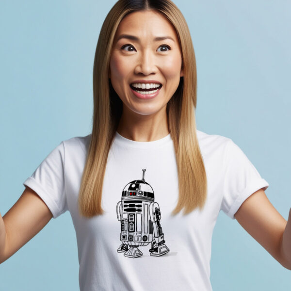 Mechanical Marvel Trendy T-shirt Featuring a Robot Design (Small)