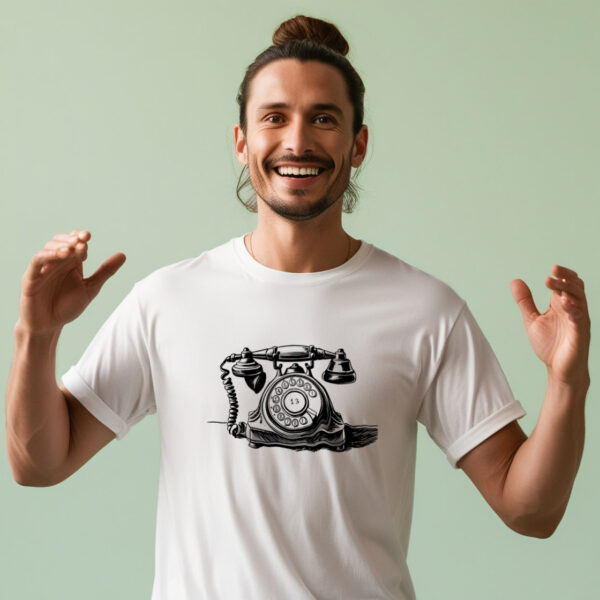 Retro Ring Celebrate Vintage Vibes with This Classic Dial Phone T-shirt (Small)