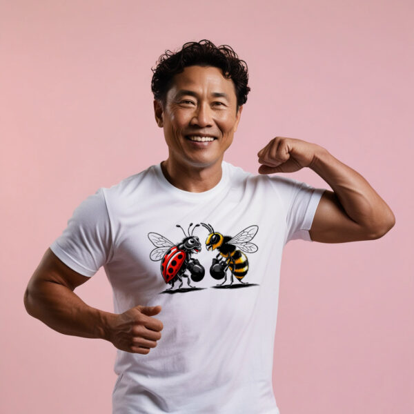 Combat Bugs Playful T-shirt with Love Bug and Beetle in Boxing Gloves in Small Size