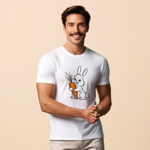 Hoppy Harvest T-shirt with cute bunny and carrot print