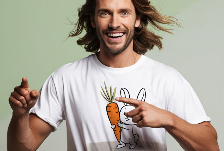 Hop Harvest T-shirt with cute bunny and carrot design