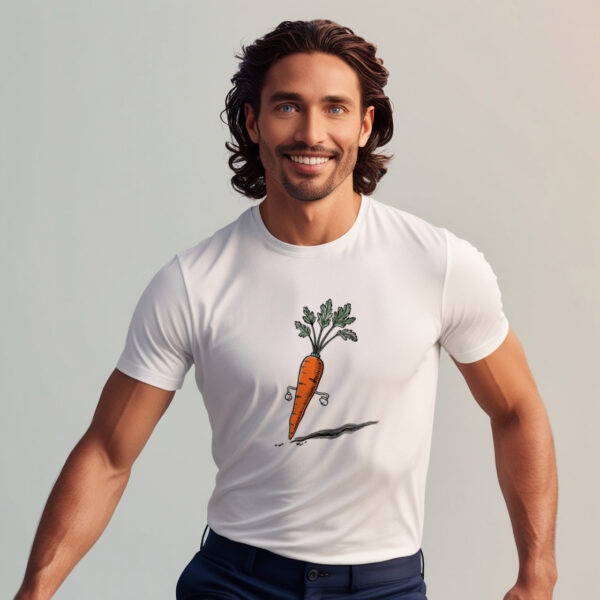 Carrot Charm Vibrant Carrot Graphic T-Shirt for a Wholesome Look