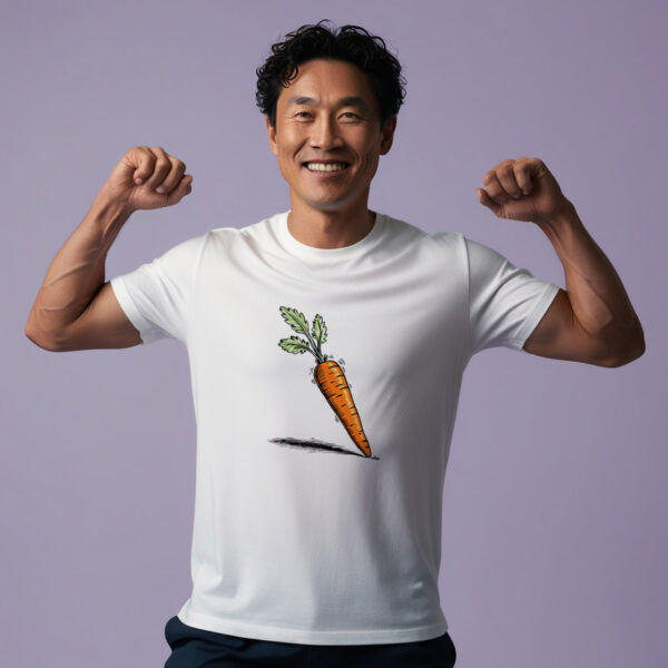 Rooted In Style Fun Carrot Graphic on a Classic Crew Neck T-shirt