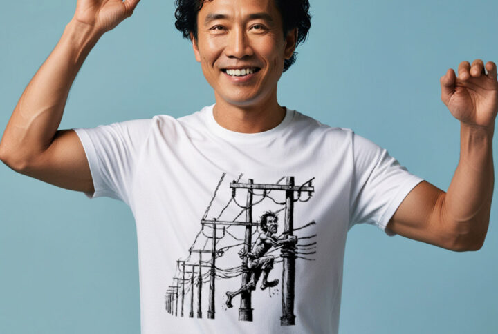 Electric Ascent - Bold Climber Graphic T-shirt on Classic Crew Neck