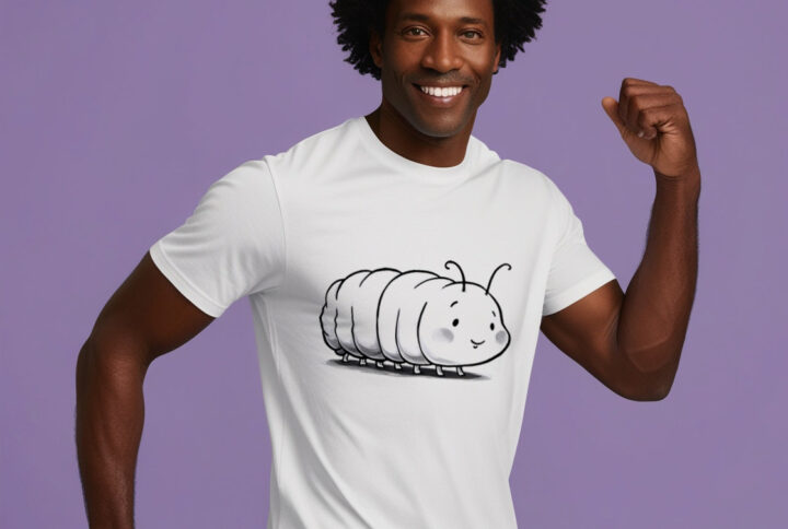 Endearing Caterpillar - Cute Crew Neck T-shirt with a Delightful Design