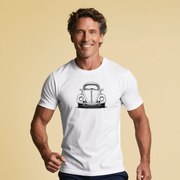 Classic Cutie A Car Design on a Cozy T-shirt in Small Size